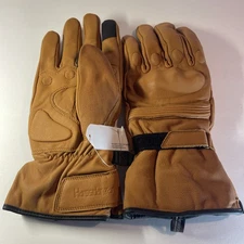 Harssidanzar Men Winter Motorcycle Gloves,Genuine Leather, Finger Touchscreen L