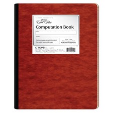 Gold Fibre Computation Book, Red Cover, Ivory Paper, Letter Size, 4 Square In...