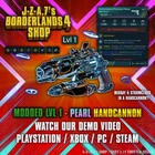 Borderlands 4✨ MODDED LEVEL ONE HANDCANNON PISTOL PEARLESCENT BL4 ✅PC-PS-XBOX✨