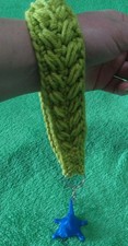 Wristlet Key Fob Keychain Soft Green Handmade Car Accessory Women Girls Gift