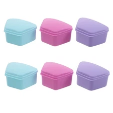 6 Pcs Denture Retainer Box Case Travel Holders for Cleaning Braces Organizer
