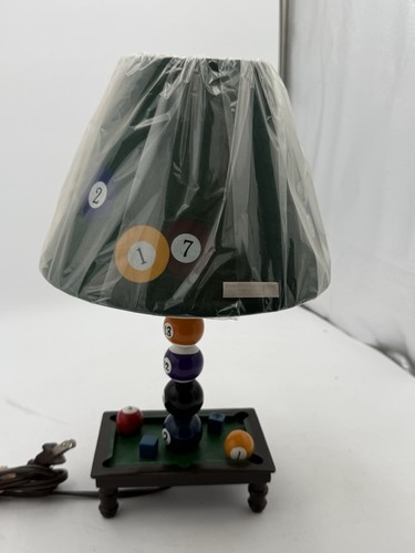 🎱BILLIARD Pool Table 🌟🎱balls Desk Lamp ORIGINAL GREEN FELT SHADE Game Room - Picture 8 of 12