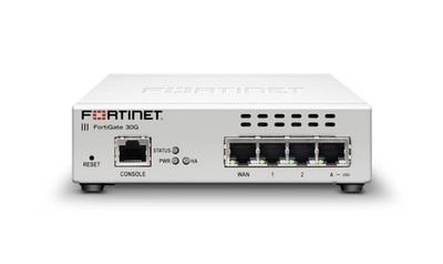 Fortinet FortiGate-30G Firewall for Small Offices with 4 Hardware Only, White
