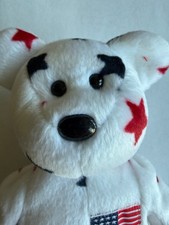 Ty Beanie Baby Glory the Bear 1997 1998 Star Eyes July 4 Errors