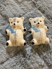 Vintage Macrame Beads Ceramic Bears set of 2-2.5  New 