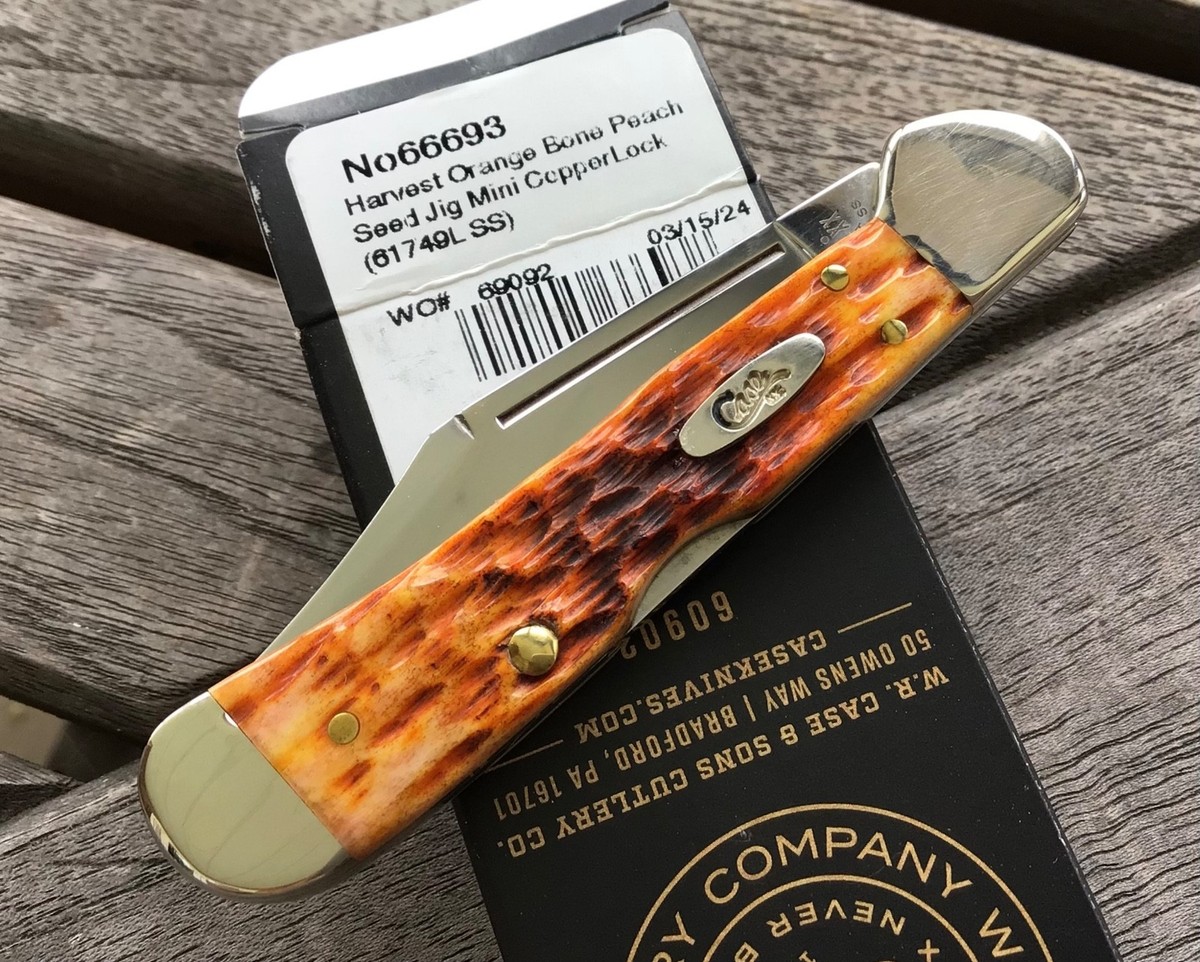 Case XX 2024 Mini Copperlock Harvest Orange Peach Seed Jig Lock