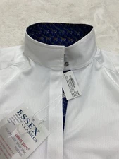 ESSEX CLASSICS Talent Yarn Straight Collar Show Shirt White Women’s Medium NWT