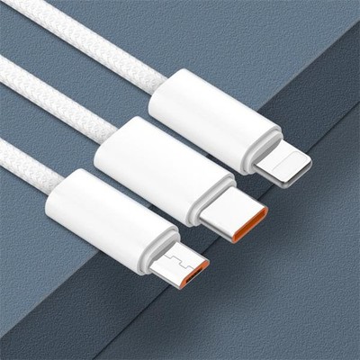 LDNIO CHARGING DATA CABLE BRAIDED (A-L) 25W 1M IPHONE WHITE LS901_L - Neu & OVP