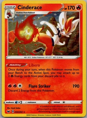 Cinderace - (Cosmos Holo) Promo Miscellaneous Cards & Products 034/202 LP