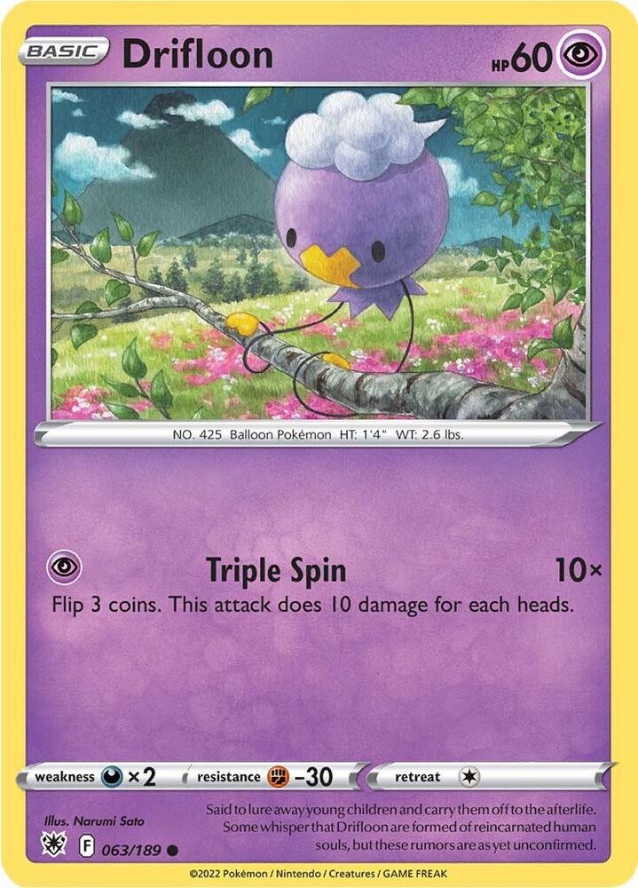 Drifloon 63/189 Common Astral Radiance Pokemon NM/LP