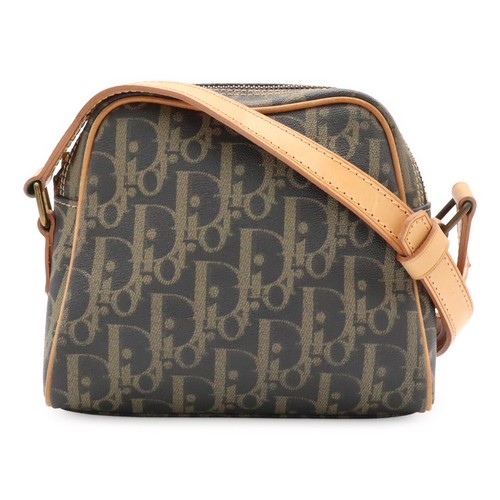 Christian Dior Trotter Crossbody Shoulder Bag PVC Charcoal Gray: W:6.7×H:5.6 in.
