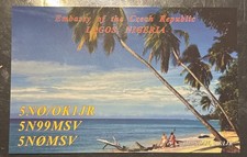 Qsl Ham Radio Card Embassy Of The Czech Republic Lagos Nigeria 10th FIFA Youth