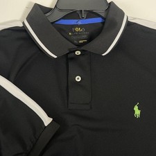 Polo Ralph Lauren Polo XL Black White Performance Colorblock Polyester Stretch