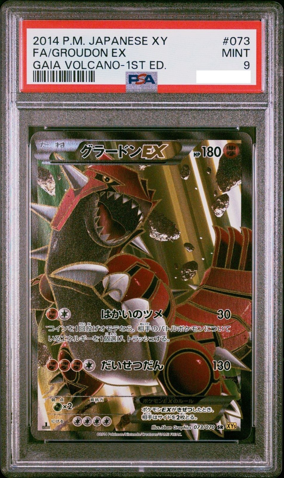 PSA 9 Groudon EX 073/070 SR Gaia Volcano 1st ED Pokemon Card Japanese 2014
