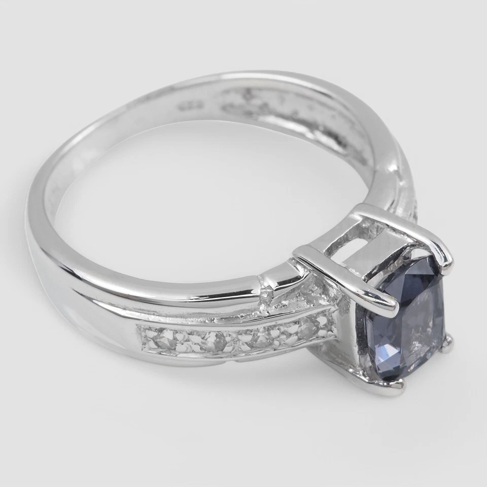 Finish Fine Jewelry Metallic Grey Spinel 1.11Ct 925 Sterling Silver Rings Size 6 - Image 3 of 4
