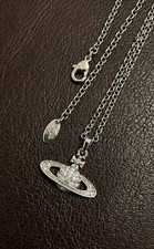 NEW Authentic Vivienne Westwood 17in Silver Mini Bas Relief Necklace Chain  Box
