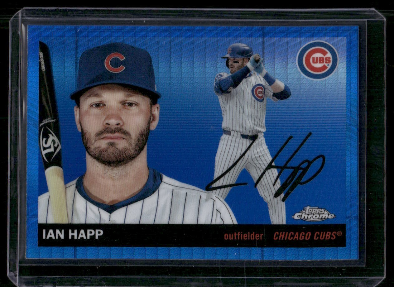2025 Topps Chrome Platinum Ian Happ Blue Prism Refractor #80 Chicago Cubs