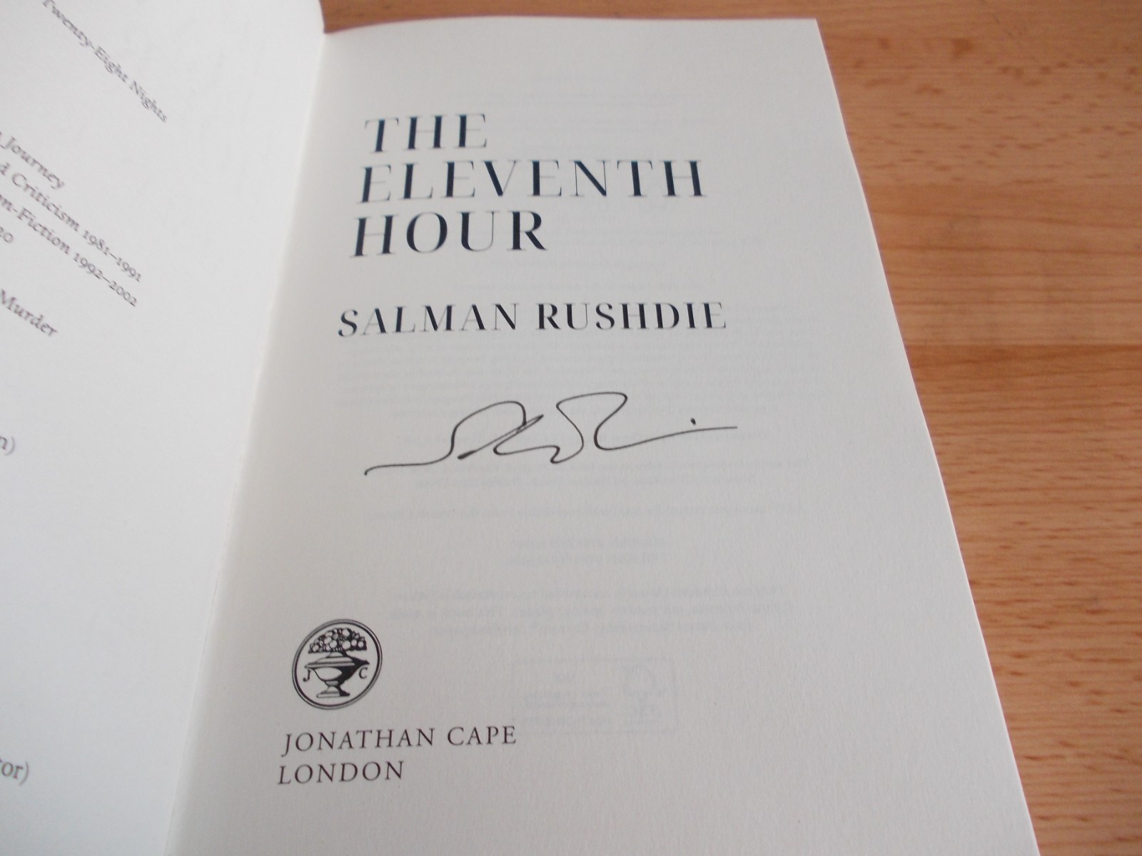 The Eleventh Hour , Salman Rushdie ,FIRST EDITION,1st printing, Hardback, NEW