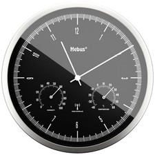 Mebus 19777 Funk Wanduhr 25 cm x 5 cm Silber Leisegang-Uhrwerk