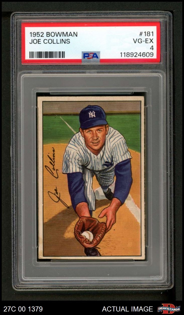 1952 Bowman #181 Joe Collins Yankees PSA 4 - VG/EX