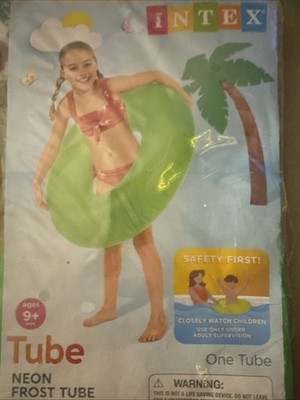 INTEX Inflatable Neon Frost Tube: 36'' Diameter - 132lb Weight Capacity Green NEW