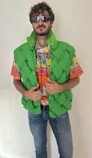 BOTTEGA VENETA Men’s Green Vest Gilet Down Woven Interlaced technical Size M 💚