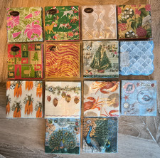 Caspari Mesafina Punch Studio  Paper Lunch Napkins Christmas Easter Peacock  