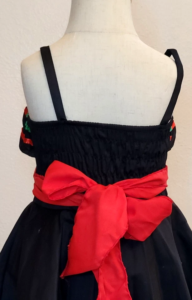 Vestido Niñas Viva México Flores Cactus Bordado Lentejuelas Foto 4 de 4