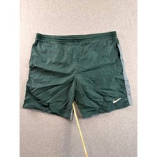 90s Nike Vintage Mens Green Grey Nylon Track Shorts Medium F7 KOH