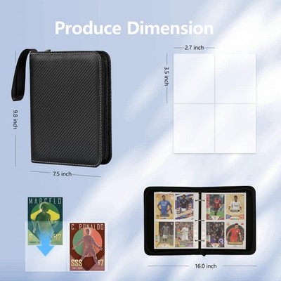 4 Pocket Trading Card Binder, Premium PU Card Collection Binder,400 Double Si... | eBay 4 Pocket Trading Card Binder, Premium PU Card Collection Binder,400 Double Si... | eBay