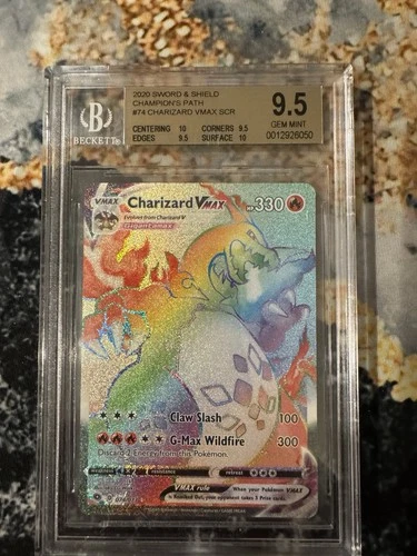 2020 Pokemon Champion's Path Charizard VMAX 074/073 Secret Rainbow Rare BGS 9.5