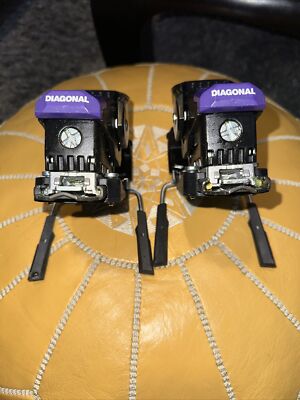 Vintage Tyrolia 570 Diagonal 3579 Ski Bindings Purple Black Made In Austria