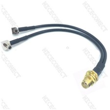 2x SMA Female to Y Type 2x TS9 Male Splitter Combiner Pigtail Cable RG174 20cm