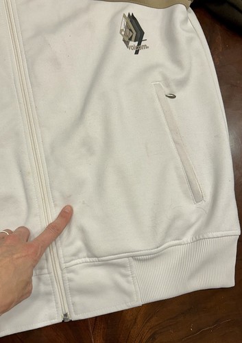 Volcom Zip Up Skater Sweater XL Brown Cream Colorblock - Picture 11 of 21