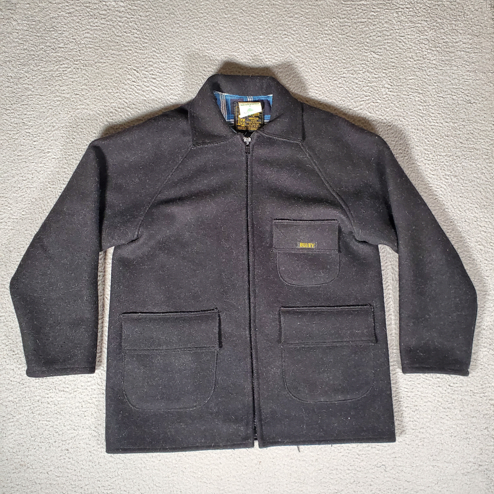 Australian Bluey Wool Jacket Medium Mens Flannel Line… Gem