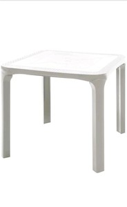 TAVOLO QUADRATO IN RESINA CM 80 X 80 COLORE BIANCO