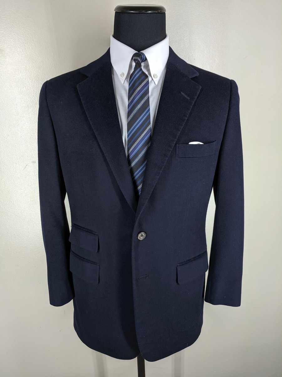 Fallan Harvey Savile Row 100% Cashmere Blue Blazer Btn Vents