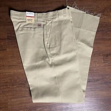 Red Kap PT62KHO Mens 36x37 Unhemmed Khaki Poly Blend Uniform Work Pant
