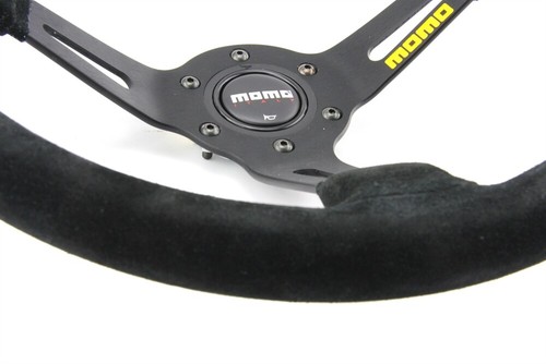 Momo Wildleder Sportlenkrad Modell MOD. 08 350mm schwarz black steering wheel vo - Bild 2 von 5