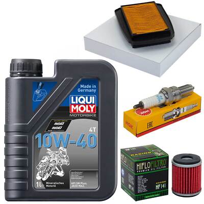 Wartung Zündkerze Luftfilter Ölfilter 1L Öl Set für Yamaha WR 125 R X 2009-2017