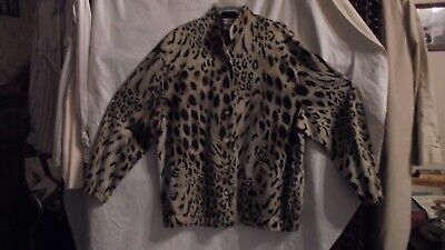 TAN JAN, ANIMAL,LYNX, PRINT, CARDIGAN , JACKET. SZ L. BUST TAN JAN, ANIMAL,LYNX, PRINT, CARDIGAN , JACKET. SZ L. BUST