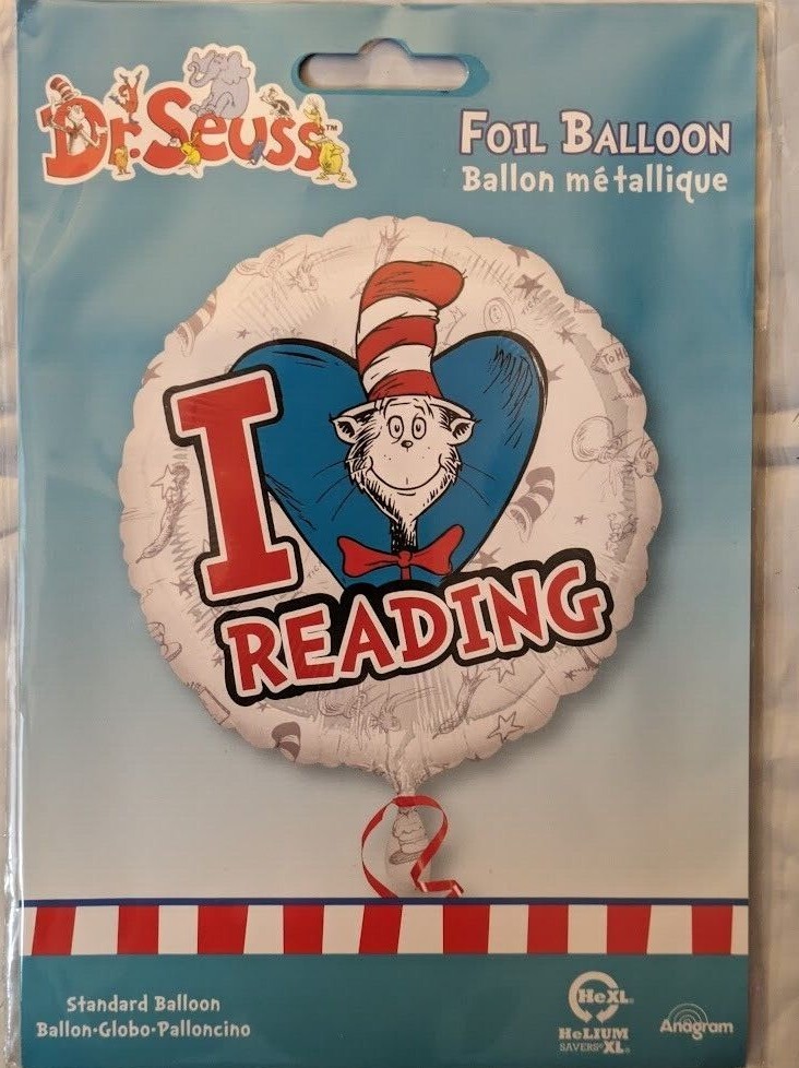 Anagram DR SEUSS / I LOVE READING Foil Mylar Balloons Birthday Party - YOU PICK