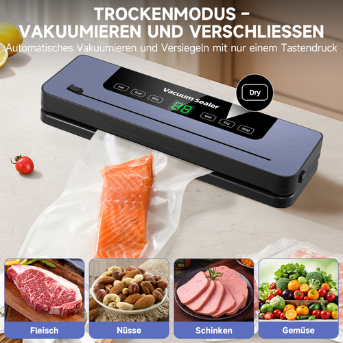 120W Vakuumiergerät Vakuumierer Einschweißgerät Folienschweißgerät mit Beutel - Bild 21 von 59