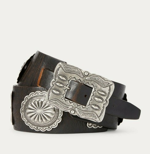 New RRL Ralph Lauren Black Concho Belt 
