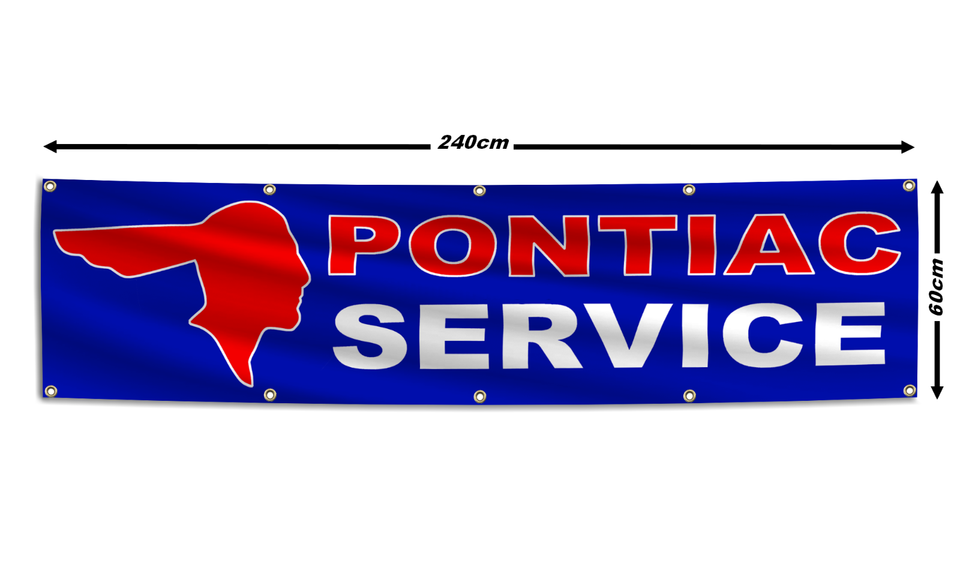 Drapeau/bannière Pontiac Trans Sport, Neuf, Polyester, Blanc, Design Américain