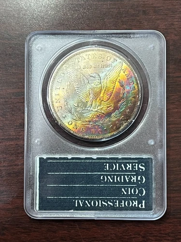 1885-O PCGS MS64 Morgan Silver Dollar Old Green Holder - Rattler Amazing Toning