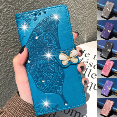 For Samsung Galaxy A35 A54 A16 A26 A36 Bling Embossed Leather Wallet Card Case