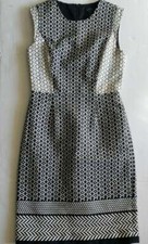 J Crew Dress Womens 4 Sheath Paneled B&W Woven Fabric F0075