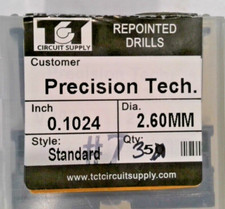 TCT REPOINTED DRILLS SLOT 2.60MM 0.1024" DIA 0.343" FLUTE LOT OF 34