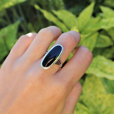 Natural Black Onyx Ring 925 Sterling Silver Handmade Ring Gift For Anniversary